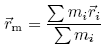 coordinates of the centre of mass